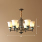 Carillon Living Room Chandelier Vintage White Glass 6-Light Black Pendant Light with Ceramic Decoration Clearhalo 'Ceiling Lights' 'Chandeliers' Lighting' options 2323582