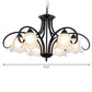 Frosted White Glass Floral Chandelier Country Style Bedroom Ceiling Suspension Lamp in Black Clearhalo 'Ceiling Lights' 'Chandeliers' Lighting' options 2323607