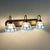 3 Heads Dome Wall Light Fixture Tiffany Clear/Blue Glass Sconce Lighting with Curve Arm Blue Clearhalo 'Industrial' 'Middle century wall lights' 'Tiffany wall lights' 'Tiffany' 'Wall Lamps & Sconces' 'Wall Lights' Lighting' 23241