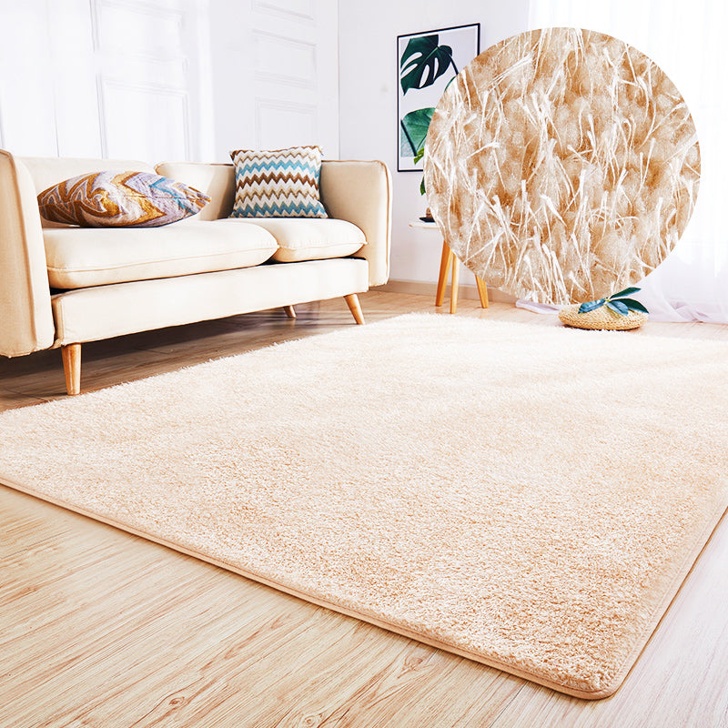 Simple Solid Color Rug Multi Colored Cotton Blend Indoor Rug Non-Slip Backing Pet Friendly Easy Care Carpet for Room Camel Clearhalo 'Area Rug' 'Casual' 'Rugs' Rug' 2325492