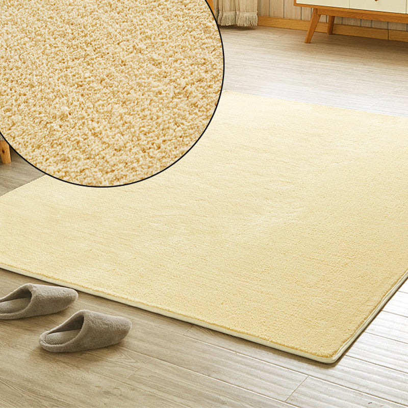 Multi Colored Rustic Rug Cotton Blend Solid Color Indoor Rug Non-Slip Backing Pet Friendly Easy Care Carpet for Parlor Beige Clearhalo 'Area Rug' 'Rug' 2325536