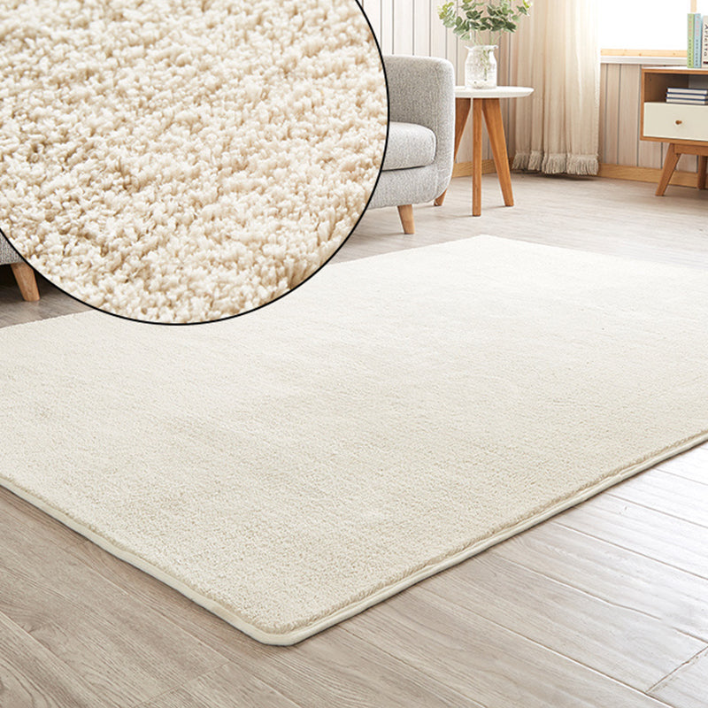 Multi Colored Rustic Rug Cotton Blend Solid Color Indoor Rug Non-Slip Backing Pet Friendly Easy Care Carpet for Parlor White Clearhalo 'Area Rug' 'Rug' 2325543