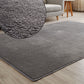 Multi Colored Rustic Rug Cotton Blend Solid Color Indoor Rug Non-Slip Backing Pet Friendly Easy Care Carpet for Parlor Dark Gray Clearhalo 'Area Rug' 'Rug' 2325545