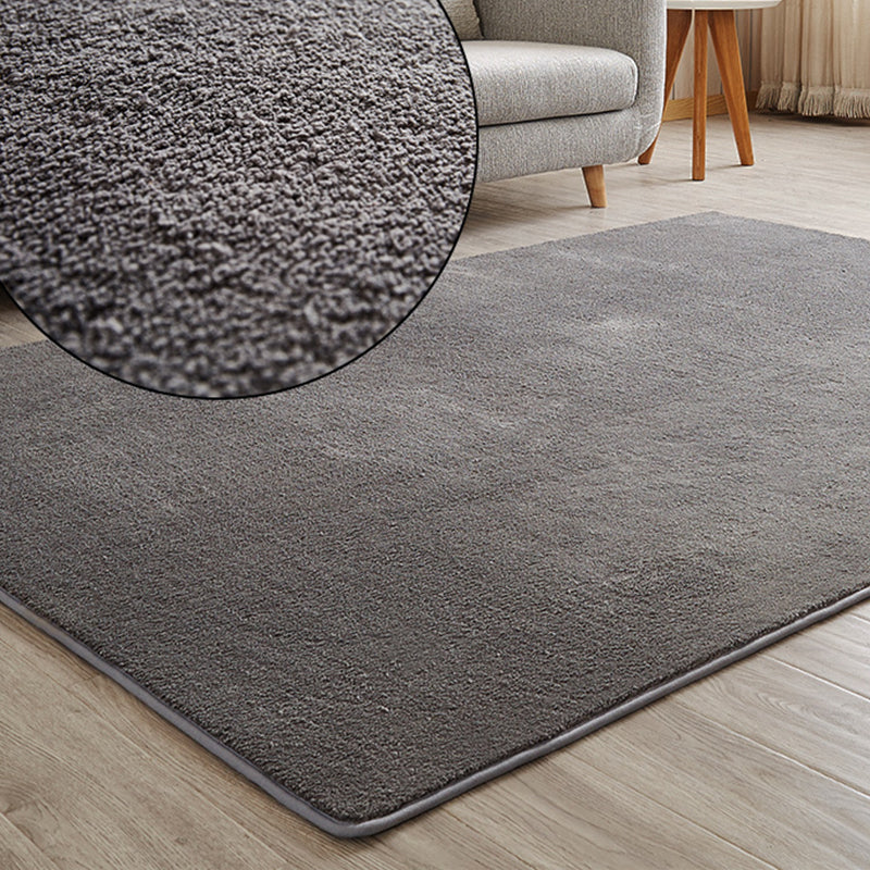 Multi Colored Rustic Rug Cotton Blend Solid Color Indoor Rug Non-Slip Backing Pet Friendly Easy Care Carpet for Parlor Dark Gray Clearhalo 'Area Rug' 'Rug' 2325545
