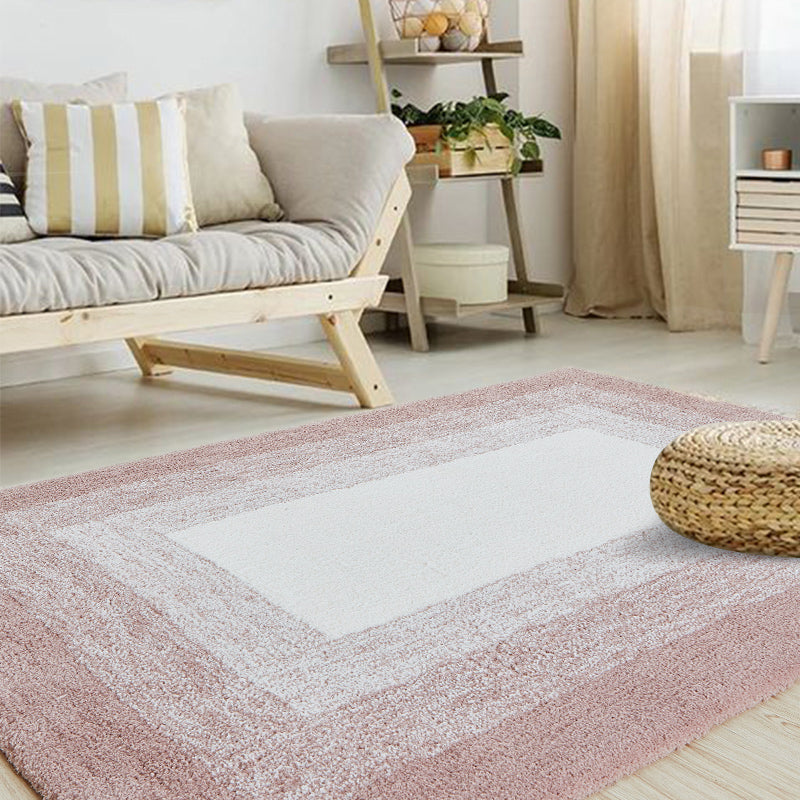 Multi Color Solid Color Rug Cotton Blend Casual Area Carpet Non-Slip Backing Easy Care Washable Area Rug for Parlor Clearhalo 'Area Rug' 'Casual' 'Rugs' Rug' 2325557