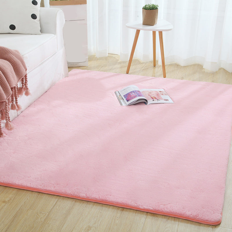 Multi-Color Solid Color Rug Cotton Blend Simple Area Rug Anti-Slip Backing Pet Friendly Easy Care Area Carpet for Home Nude Pink Clearhalo 'Area Rug' 'Casual' 'Rugs' Rug' 2325643
