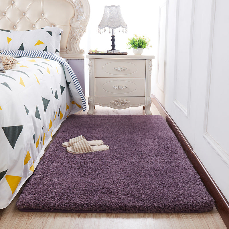 Modern Bedroom Rug Multi Color Solid Color Area Rug Cotton Blend Non-Slip Backing Easy Care Pet Friendly Carpet Clearhalo 'Area Rug' 'Casual' 'Rugs' Rug' 2325651