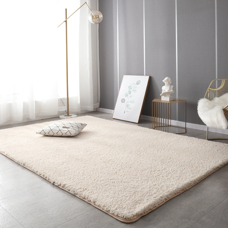 Nordic Solid Color Rug Mulit Colored Cotton Blend Area Carpet Anti-Slip Backing Pet Friendly Indoor Rug for Decoration Light Beige Clearhalo 'Area Rug' 'Casual' 'Rugs' Rug' 2325674