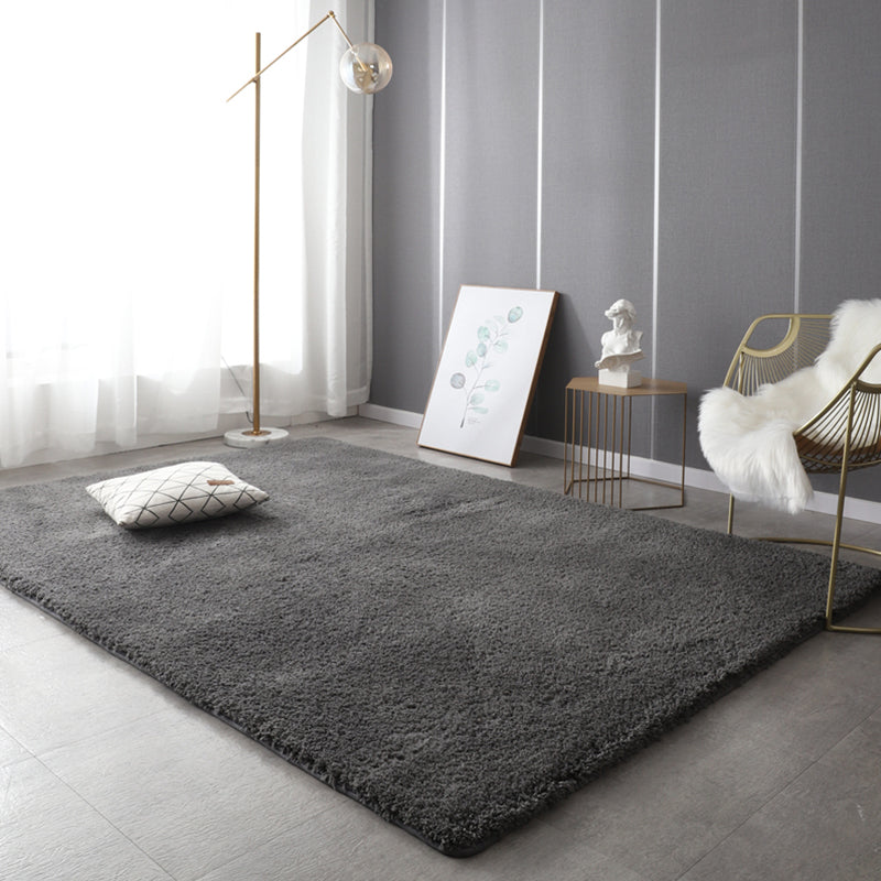 Nordic Solid Color Rug Mulit Colored Cotton Blend Area Carpet Anti-Slip Backing Pet Friendly Indoor Rug for Decoration Dark Gray Clearhalo 'Area Rug' 'Casual' 'Rugs' Rug' 2325676