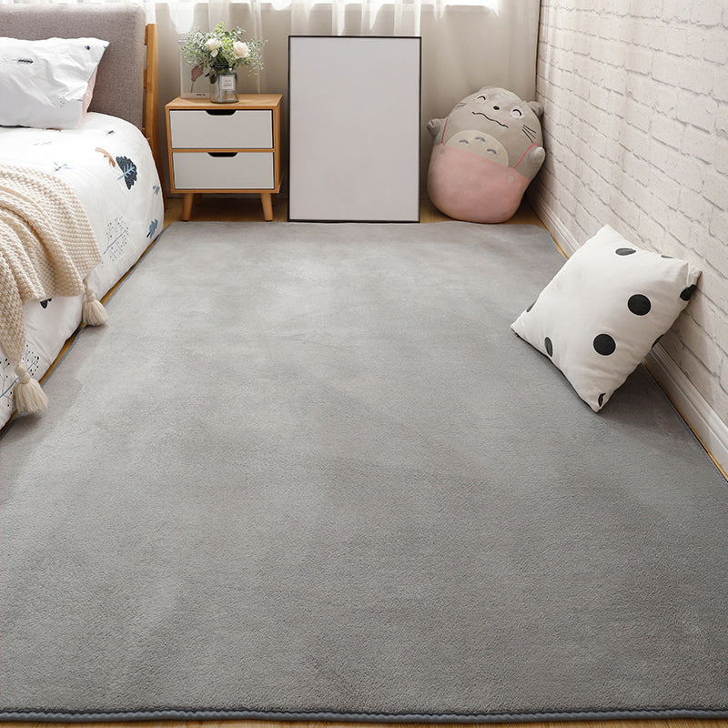 Minimalist Bedroom Rug Multi Color Solid Color Area Rug Cotton Blend Non-Slip Backing Stain-Resistant Easy Care Area Carpet Clearhalo 'Area Rug' 'Casual' 'Rugs' Rug' 2325681