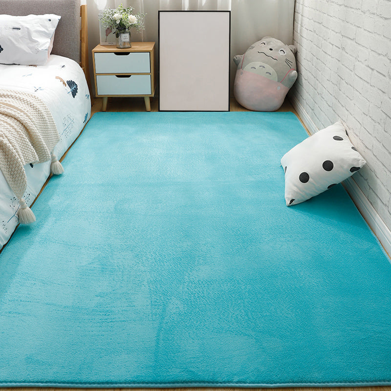 Minimalist Bedroom Rug Multi Color Solid Color Area Rug Cotton Blend Non-Slip Backing Stain-Resistant Easy Care Area Carpet Sky Blue Clearhalo 'Area Rug' 'Casual' 'Rugs' Rug' 2325696