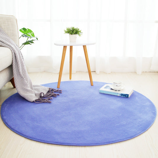 Multicolored Calming Rug Cotton Blend Solid Colored Area Carpet Anti-Slip Backing Pet Friendly Indoor Rug for Bedroom Dark Blue Clearhalo 'Area Rug' 'Casual' 'Rugs' Rug' 2325716