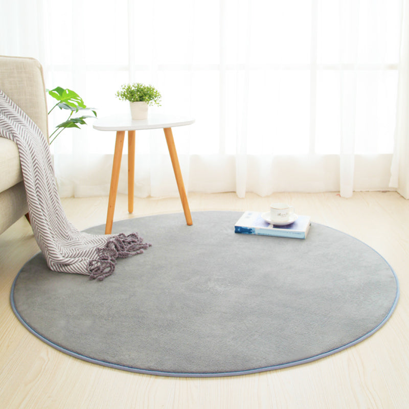 Multicolored Calming Rug Cotton Blend Solid Colored Area Carpet Anti-Slip Backing Pet Friendly Indoor Rug for Bedroom Grey Clearhalo 'Area Rug' 'Casual' 'Rugs' Rug' 2325720