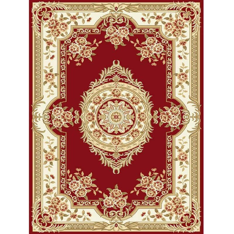 Antique Parlor Rug Multi Color Flower Patterned Area Carpet Polyster Non-Slip Backing Pet Friendly Indoor Rug Clearhalo 'Area Rug' 'Rugs' 'Vintage' Rug' 2325765