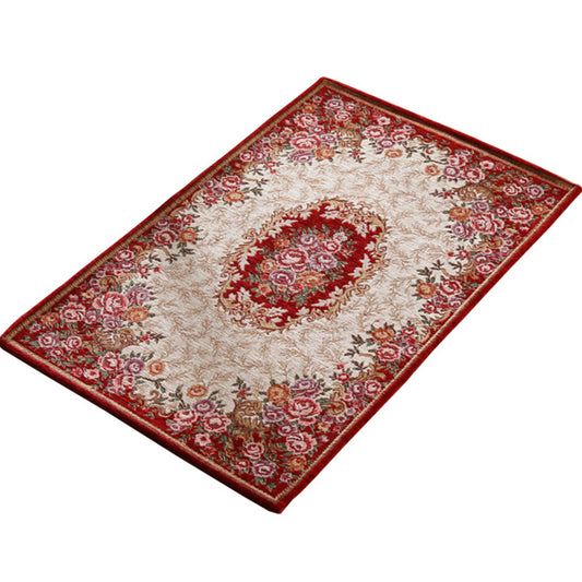 Multi-Colored Retro Rug Synthetics Flower Patterned Area Carpet Non-Slip Backing Stain-Resistant Washable Rug for Parlor Clearhalo 'Area Rug' 'Rugs' 'Vintage' Rug' 2325781