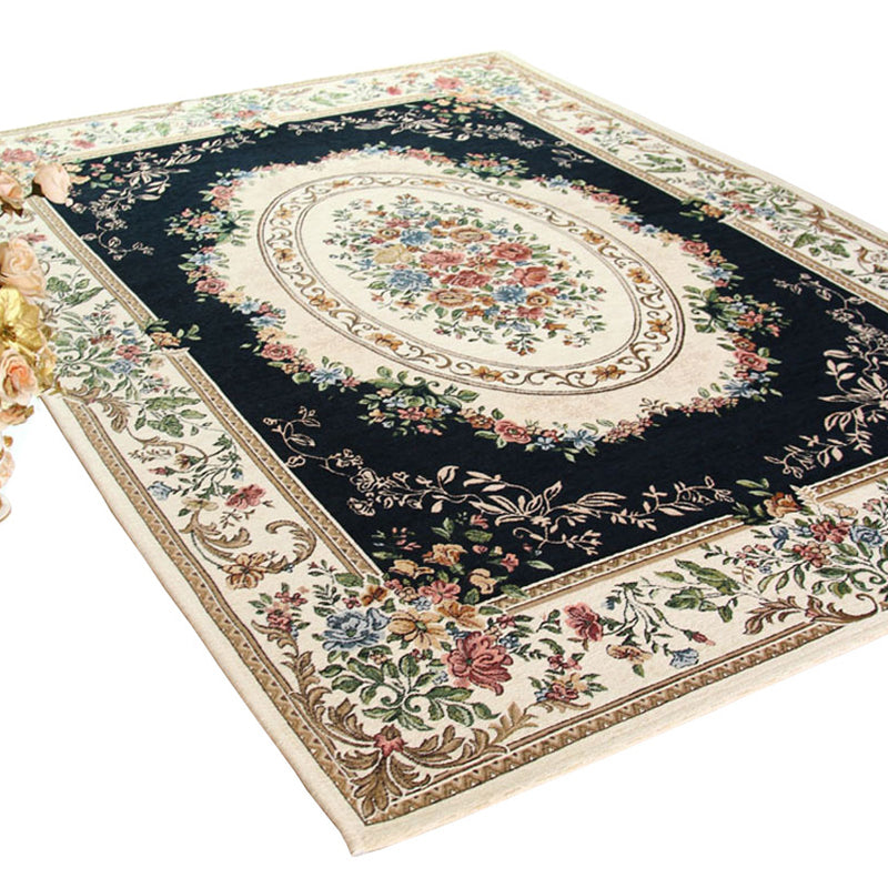 Moroccan Living Room Rug Multi Colored Floral Printed Area Carpet Polyster Non-Slip Backing Pet Friendly Indoor Rug Clearhalo 'Area Rug' 'Moroccan' 'Rugs' Rug' 2325789