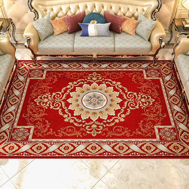 Shabby Chic Flower Rug Multi Colored Synthetics Area Carpet Non-Slip Backing Stain-Resistant Washable Area Rug for Parlor Clearhalo 'Area Rug' 'Rugs' 'Vintage' Rug' 2325793