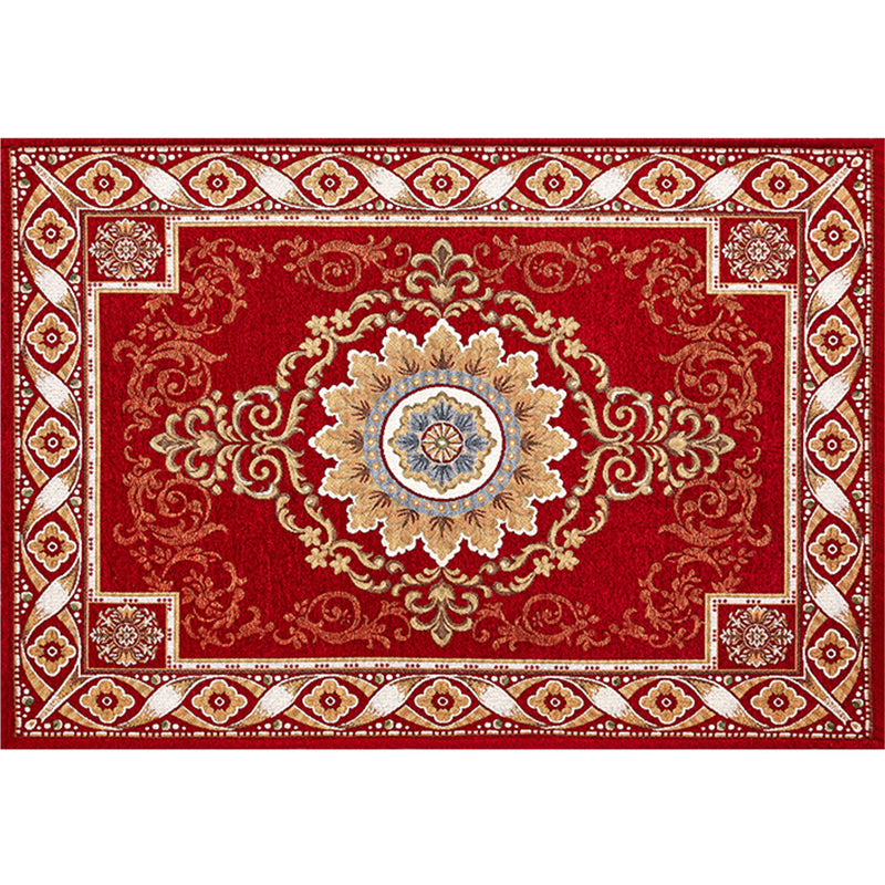 Shabby Chic Flower Rug Multi Colored Synthetics Area Carpet Non-Slip Backing Stain-Resistant Washable Area Rug for Parlor Clearhalo 'Area Rug' 'Rugs' 'Vintage' Rug' 2325796
