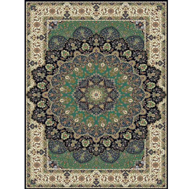 Multi Color Retro Rug Polypropylene Flower Printed Area Carpet Pet Friendly Machine Washable Indoor Rug for Parlor Dark Green Clearhalo 'Area Rug' 'Rugs' 'Vintage' Rug' 2325862