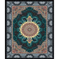 Multi Color Retro Rug Polypropylene Flower Printed Area Carpet Pet Friendly Machine Washable Indoor Rug for Parlor Peacock Green Clearhalo 'Area Rug' 'Rugs' 'Vintage' Rug' 2325864