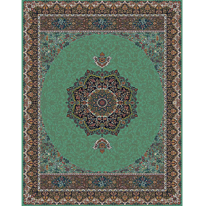 Multi Color Retro Rug Polypropylene Flower Printed Area Carpet Pet Friendly Machine Washable Indoor Rug for Parlor Green Clearhalo 'Area Rug' 'Rugs' 'Vintage' Rug' 2325868