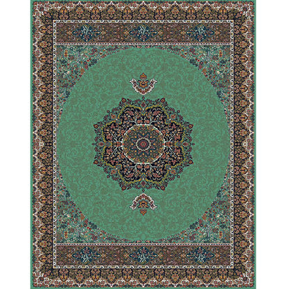 Multi Color Retro Rug Polypropylene Flower Printed Area Carpet Pet Friendly Machine Washable Indoor Rug for Parlor Green Clearhalo 'Area Rug' 'Rugs' 'Vintage' Rug' 2325868
