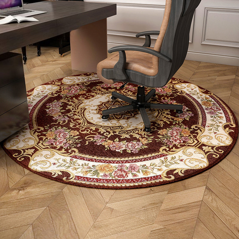 Vintage Floral Pattern Rug Multi-Colored Polyster Indoor Rug Non-Slip Backing Machine Washable Easy Care Carpet for Room Clearhalo 'Area Rug' 'Rugs' 'Vintage' Rug' 2325881