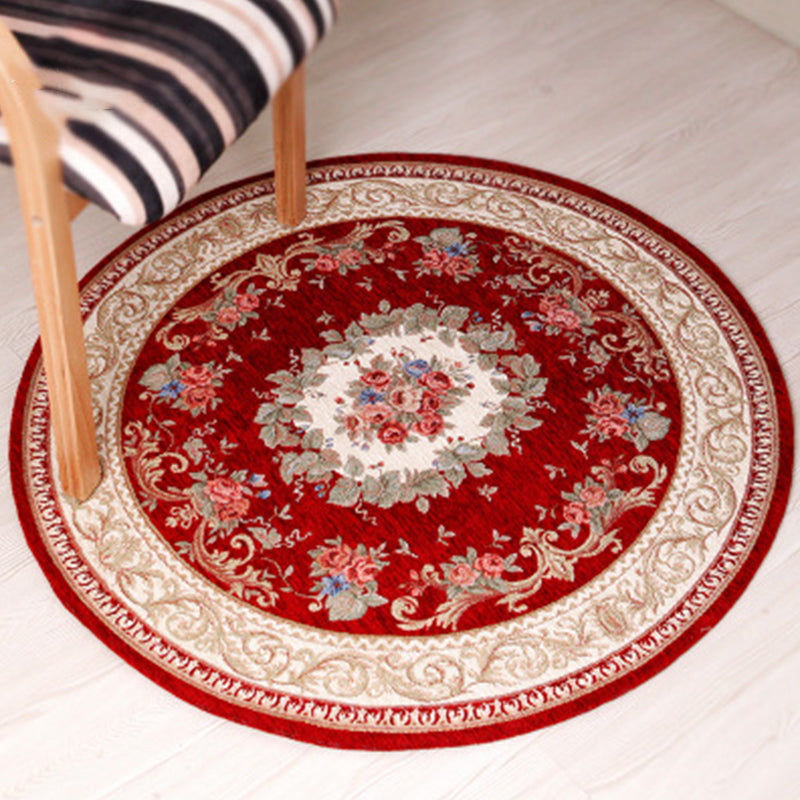 Casual Decoration Rug Multi Colored Flower Print Indoor Rug Polyster Non-Slip Backing Stain-Resistant Area Carpet Clearhalo 'Area Rug' 'Rugs' 'Vintage' Rug' 2325892