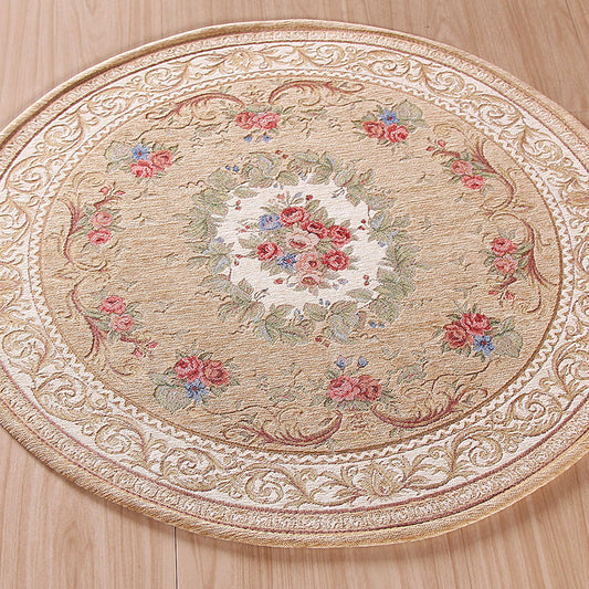 Casual Decoration Rug Multi Colored Flower Print Indoor Rug Polyster Non-Slip Backing Stain-Resistant Area Carpet Beige Clearhalo 'Area Rug' 'Rugs' 'Vintage' Rug' 2325898