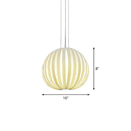 Wood Veneer Global Pendant Lamp Asian 1 Head Suspended Lighting Fixture for Restaurant Wood Small Clearhalo 'Ceiling Lights' 'Pendant Lights' 'Pendants' Lighting' 2326566_fb471dff-ae8d-46be-99fd-817a193d14e4