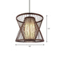Coffee Finish Cage Hanging Lamp Contemporary Single-Bulb Bamboo Suspension Light Coffee Cone Clearhalo 'Ceiling Lights' 'Pendant Lights' 'Pendants' Lighting' 2326599_c6e5d2ca-f73e-421e-8253-6602f3174e43