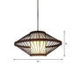 Coffee Finish Cage Hanging Lamp Contemporary Single-Bulb Bamboo Suspension Light Coffee Round Clearhalo 'Ceiling Lights' 'Pendant Lights' 'Pendants' Lighting' 2326603_01be0274-9fb2-4895-9fcd-d4e610583a33