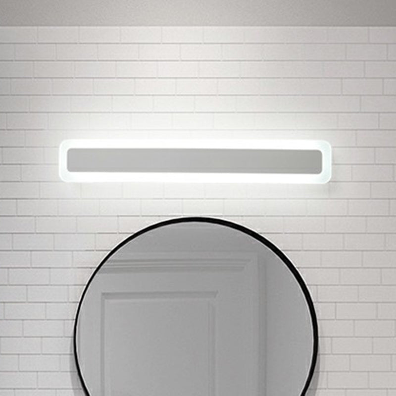 Bar Shaped Vanity Light Minimalist Acrylic Bathroom LED Wall Mounted Light in White Clearhalo 'Modern wall lights' 'Modern' 'Vanity Lights' 'Wall Lights' Lighting' 2326685