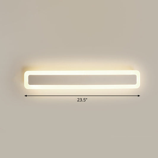 Bar Shaped Vanity Light Minimalist Acrylic Bathroom LED Wall Mounted Light in White White 23.5" Third Gear Clearhalo 'Modern wall lights' 'Modern' 'Vanity Lights' 'Wall Lights' Lighting' 2326693