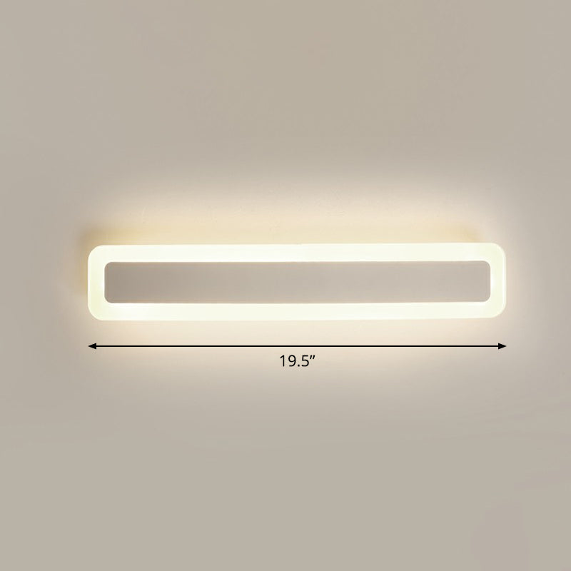 Bar Shaped Vanity Light Minimalist Acrylic Bathroom LED Wall Mounted Light in White White 19.5" Third Gear Clearhalo 'Modern wall lights' 'Modern' 'Vanity Lights' 'Wall Lights' Lighting' 2326694