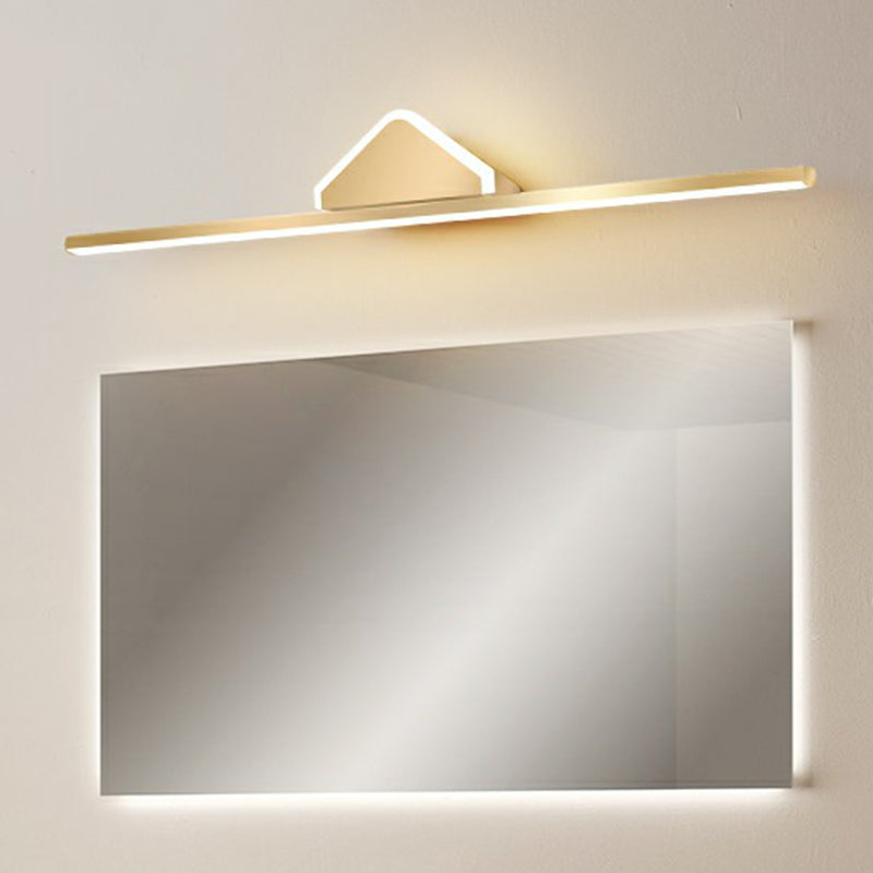 Acrylic Linear LED Vanity Sconce Light Minimalism Gold Finish Wall Lighting for Bathroom Clearhalo 'Cast Iron' 'Glass' 'Industrial' 'Modern wall lights' 'Modern' 'Tiffany' 'Traditional wall lights' 'Vanity Lights' 'Wall Lights' Lighting' 2326700