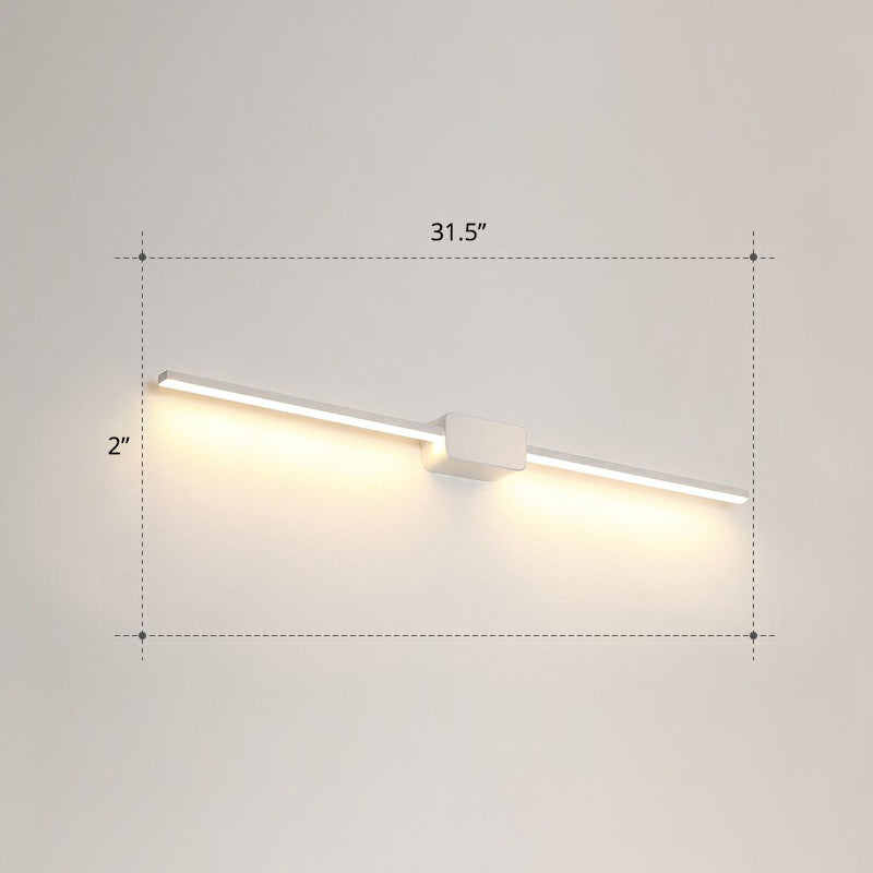Pole Shaped Bathroom Vanity Wall Lamp Acrylic Minimalistic LED Wall Mounted Light White 31.5" Warm Clearhalo 'Cast Iron' 'Glass' 'Industrial' 'Modern wall lights' 'Modern' 'Tiffany' 'Traditional wall lights' 'Vanity Lights' 'Wall Lights' Lighting' 2326712
