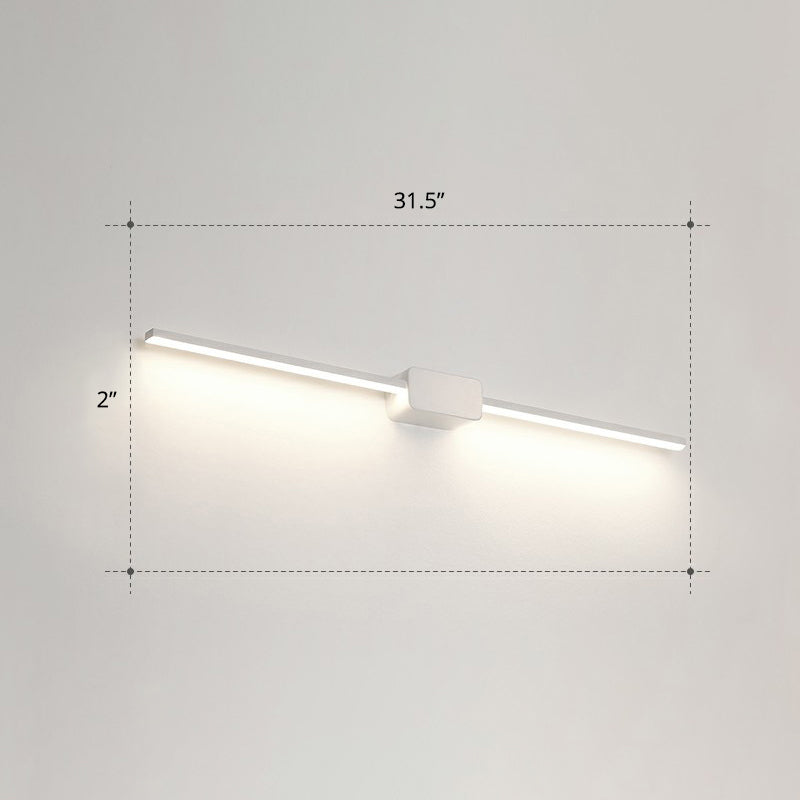 Pole Shaped Bathroom Vanity Wall Lamp Acrylic Minimalistic LED Wall Mounted Light White 31.5" Third Gear Clearhalo 'Cast Iron' 'Glass' 'Industrial' 'Modern wall lights' 'Modern' 'Tiffany' 'Traditional wall lights' 'Vanity Lights' 'Wall Lights' Lighting' 2326714