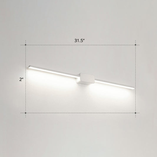 Pole Shaped Bathroom Vanity Wall Lamp Acrylic Minimalistic LED Wall Mounted Light White 31.5" White Clearhalo 'Cast Iron' 'Glass' 'Industrial' 'Modern wall lights' 'Modern' 'Tiffany' 'Traditional wall lights' 'Vanity Lights' 'Wall Lights' Lighting' 2326715