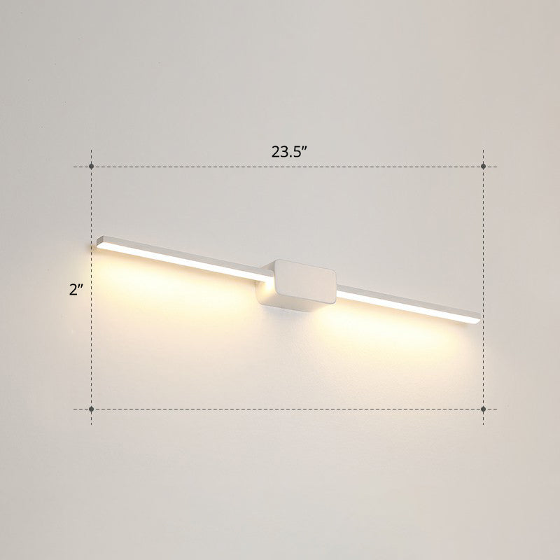 Pole Shaped Bathroom Vanity Wall Lamp Acrylic Minimalistic LED Wall Mounted Light White 23.5" Warm Clearhalo 'Cast Iron' 'Glass' 'Industrial' 'Modern wall lights' 'Modern' 'Tiffany' 'Traditional wall lights' 'Vanity Lights' 'Wall Lights' Lighting' 2326718