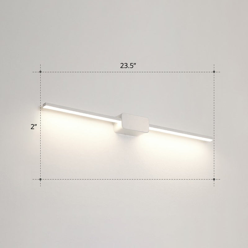 Pole Shaped Bathroom Vanity Wall Lamp Acrylic Minimalistic LED Wall Mounted Light White 23.5" Third Gear Clearhalo 'Cast Iron' 'Glass' 'Industrial' 'Modern wall lights' 'Modern' 'Tiffany' 'Traditional wall lights' 'Vanity Lights' 'Wall Lights' Lighting' 2326719