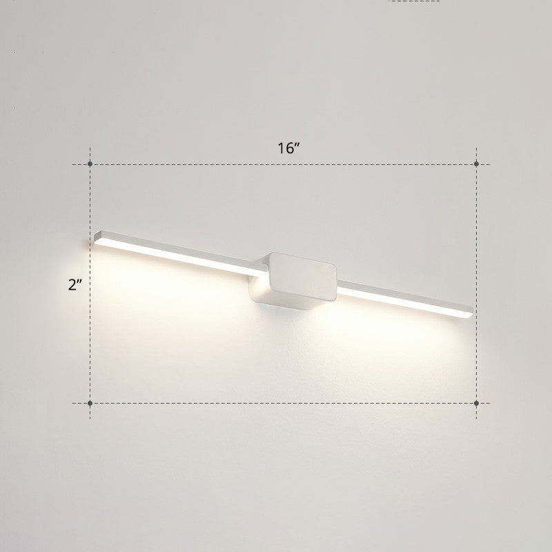 Pole Shaped Bathroom Vanity Wall Lamp Acrylic Minimalistic LED Wall Mounted Light White 16" Third Gear Clearhalo 'Cast Iron' 'Glass' 'Industrial' 'Modern wall lights' 'Modern' 'Tiffany' 'Traditional wall lights' 'Vanity Lights' 'Wall Lights' Lighting' 2326723