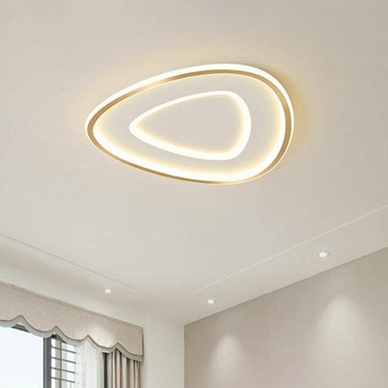 Gold Teardrop Shaped Ceiling Lighting Simplicity LED Acrylic Flush Mount Fixture Clearhalo 'Ceiling Lights' 'Close To Ceiling Lights' 'Close to ceiling' 'Flush mount' Lighting' 2326751