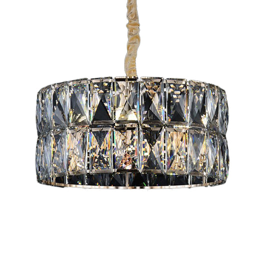 Clear Crystal Round Chandelier Lighting Modernist Multi Lights Black Hanging Ceiling Lamp for Living Room Clearhalo 'Ceiling Lights' 'Chandeliers' 'Clear' 'Industrial' 'Modern Chandeliers' 'Modern' 'Tiffany' 'Traditional Chandeliers' Lighting' 232675