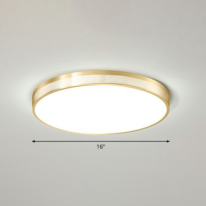 Geometric Shaped Metal Ceiling Flush Light Minimalist LED Flush Mounted Lamp with Mesh Side Gold Small Round Clearhalo 'Ceiling Lights' 'Close To Ceiling Lights' 'Close to ceiling' 'Flush mount' Lighting' 2326766