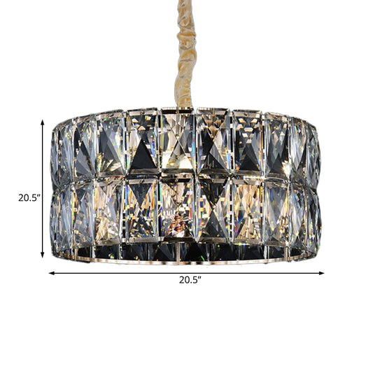 Clear Crystal Round Chandelier Lighting Modernist Multi Lights Black Hanging Ceiling Lamp for Living Room Clearhalo 'Ceiling Lights' 'Chandeliers' 'Clear' 'Industrial' 'Modern Chandeliers' 'Modern' 'Tiffany' 'Traditional Chandeliers' Lighting' 232676