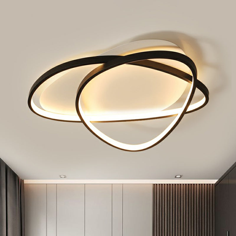 Pebblestone Shaped Ceiling Lamp Simple Metal Black LED Flush Light Fixture for Hotel Clearhalo 'Ceiling Lights' 'Close To Ceiling Lights' 'Close to ceiling' 'Flush mount' Lighting' 2326778
