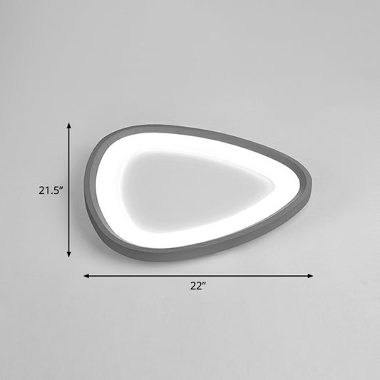 Droplet LED Ceiling Mount Light Minimalistic Metal Bedroom Flushmount Light in Dark Grey Dark Gray 22" White Clearhalo 'Ceiling Lights' 'Close To Ceiling Lights' 'Close to ceiling' 'Flush mount' Lighting' 2326789