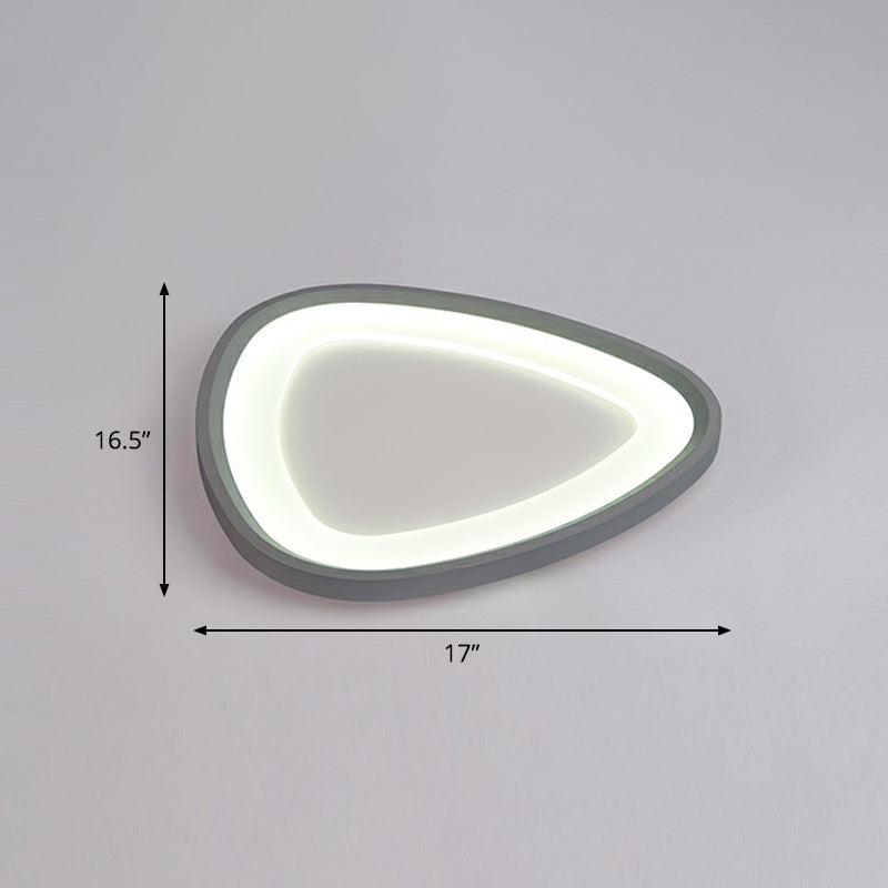 Droplet LED Ceiling Mount Light Minimalistic Metal Bedroom Flushmount Light in Dark Grey Dark Gray 17" White Clearhalo 'Ceiling Lights' 'Close To Ceiling Lights' 'Close to ceiling' 'Flush mount' Lighting' 2326793