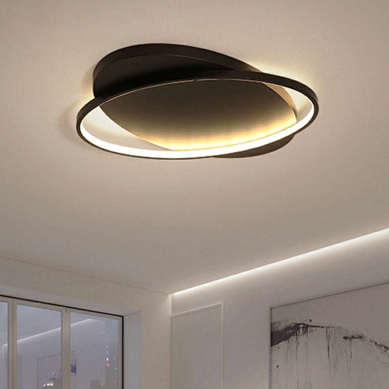 Metal Ellipse Flush Mount Lamp Minimalism Led Surface Mount Ceiling Light for Foyer Clearhalo 'Ceiling Lights' 'Close To Ceiling Lights' 'Close to ceiling' 'Flush mount' Lighting' 2326794